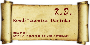Kovácsovics Darinka névjegykártya